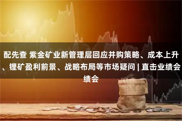 配先查 紫金矿业新管理层回应并购策略、成本上升、锂矿盈利前景、战略布局等市场疑问 | 直击业绩会