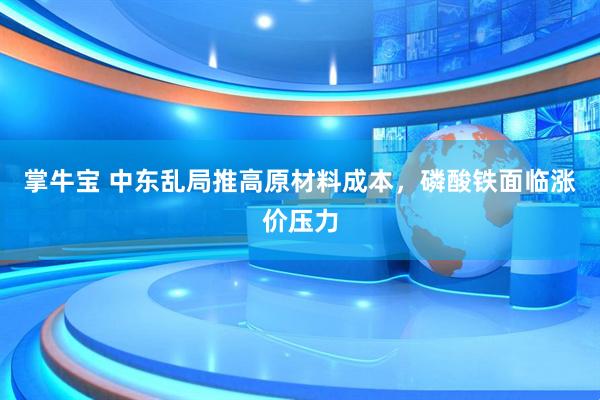 掌牛宝 中东乱局推高原材料成本，磷酸铁面临涨价压力