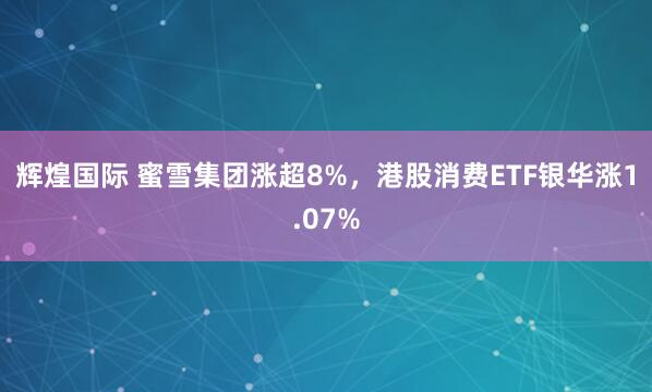 辉煌国际 蜜雪集团涨超8%，港股消费ETF银华涨1.07%