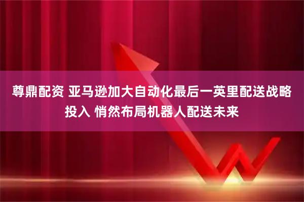 尊鼎配资 亚马逊加大自动化最后一英里配送战略投入 悄然布局机器人配送未来