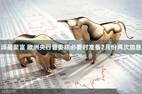 添盈聚富 欧洲央行管委称必要时准备7月份再次加息