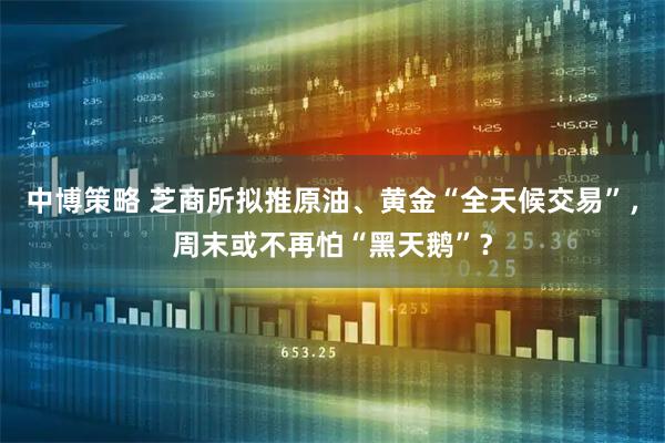 中博策略 芝商所拟推原油、黄金“全天候交易”，周末或不再怕“黑天鹅”？